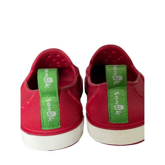 Sanuk Water Shoes Girls Lil Walker 2.5 Red Loafer Flat Slip On Washable Beach - Picture 8 of 16
